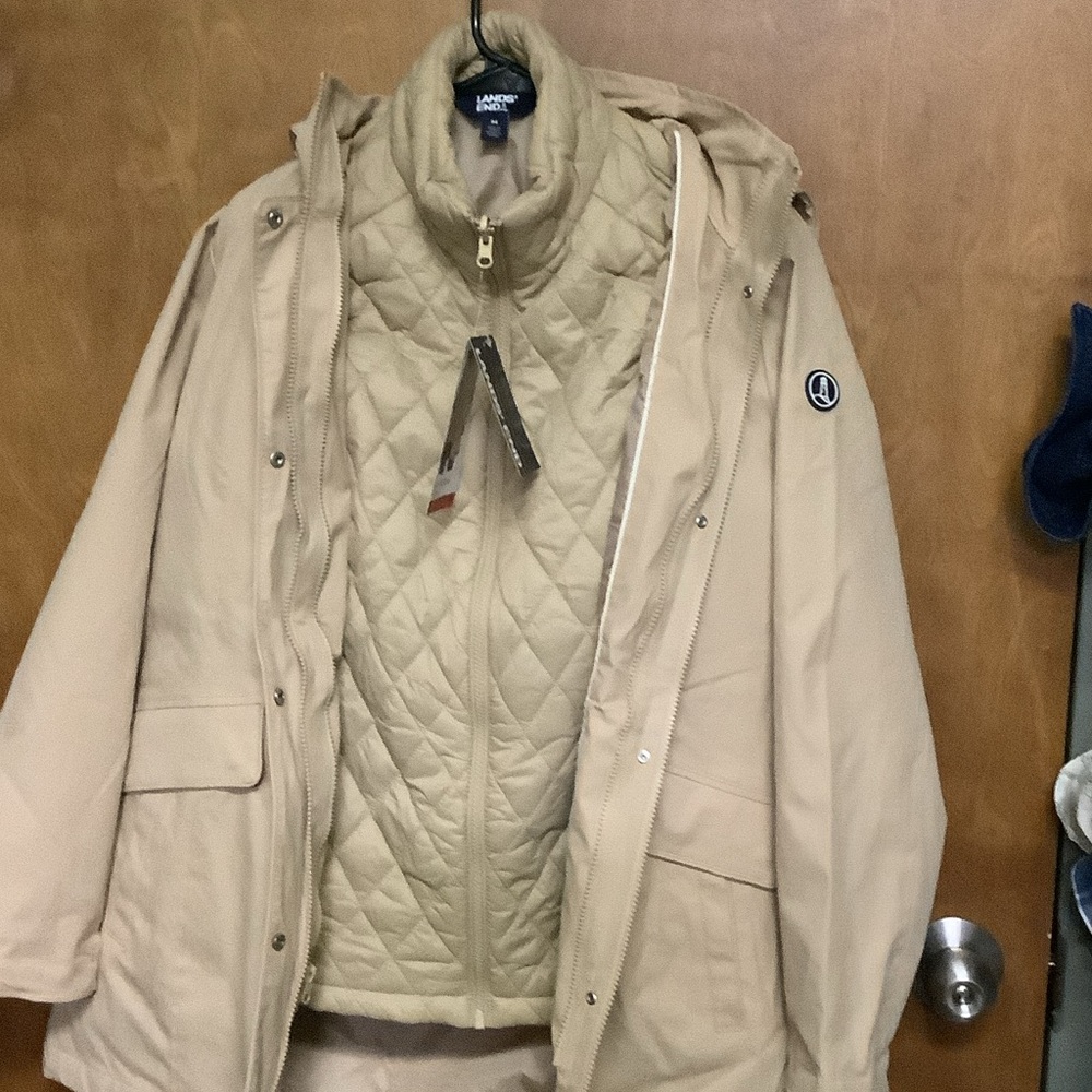 Lands' End Tan 3-in-1 Systems Jacket - Picture 4 of 5